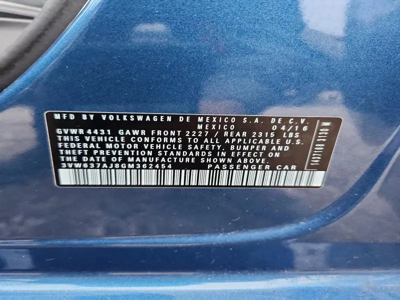 2016 VOLKSWAGEN JETTA HYBRID  
