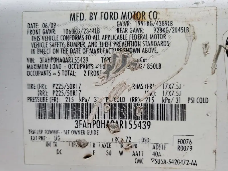2010 FORD FUSION SE  