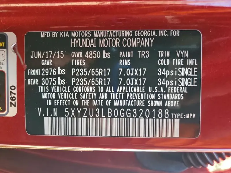 2016 HYUNDAI SANTA FE SPORT   