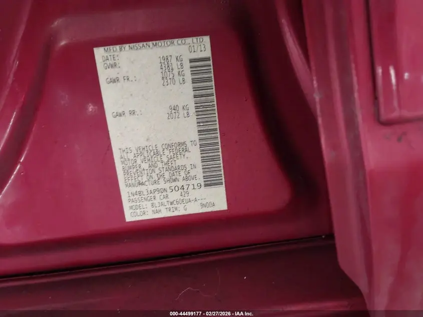 2013 NISSAN ALTIMA 3.5 SV