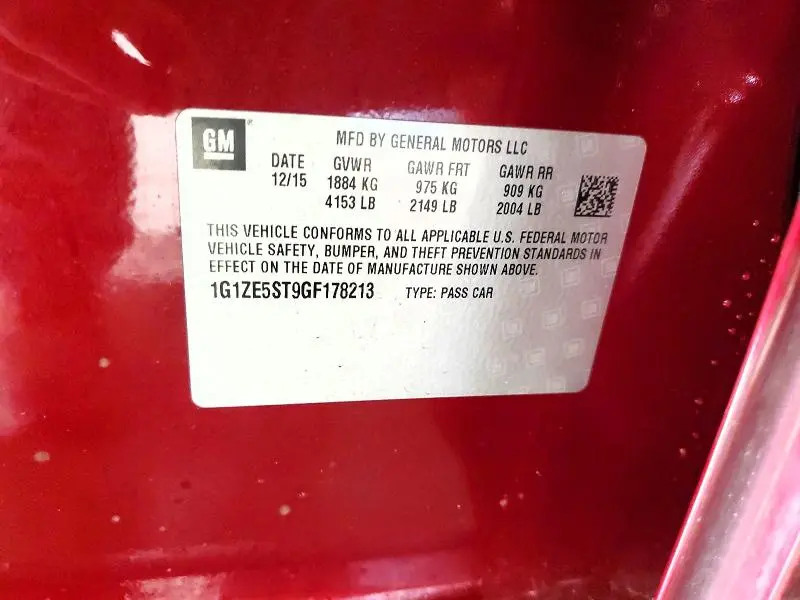 2016 CHEVROLET MALIBU   