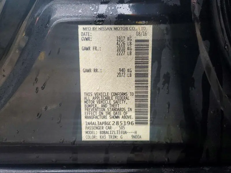 2016 NISSAN ALTIMA 2.5  