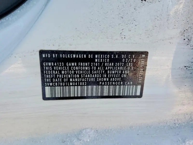 2020 VOLKSWAGEN JETTA S  