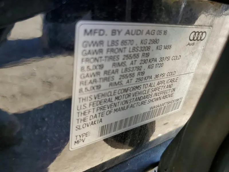 2017 AUDI Q7 PREMIUM  