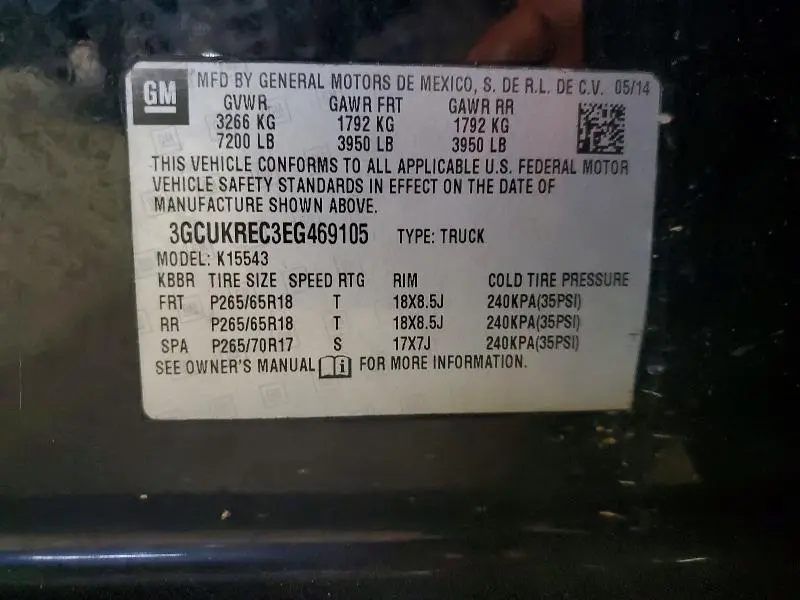 2014 CHEVROLET SILVERADO K1500 LT  