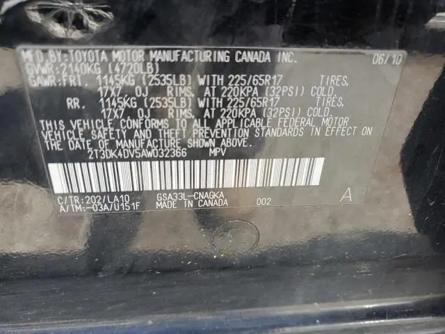 2010 TOYOTA RAV4 LIMITED  