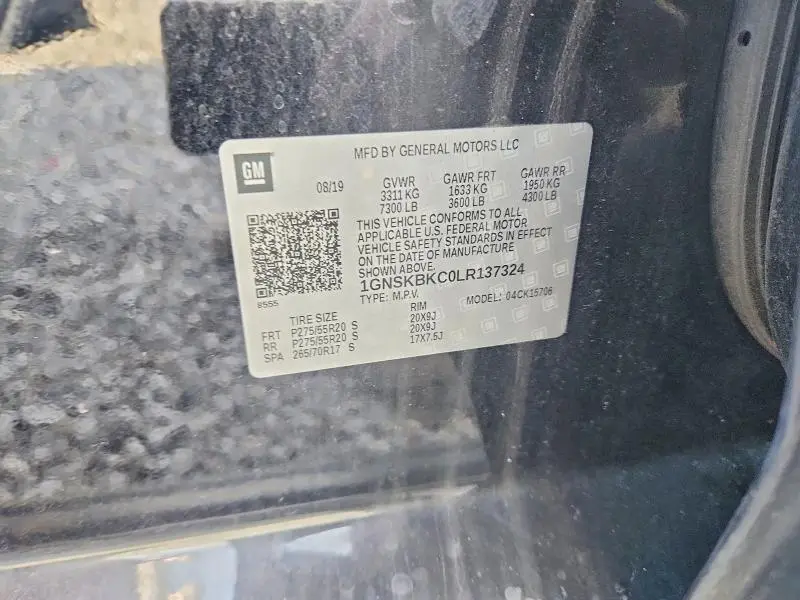 2020 CHEVROLET TAHOE K1500 LT  