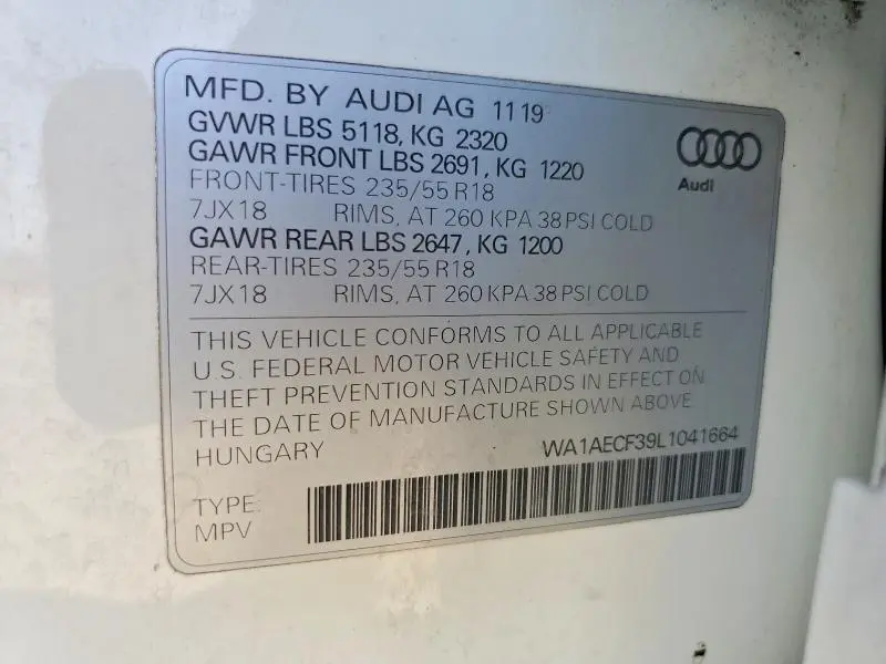 2020 AUDI Q3 PREMIUM  