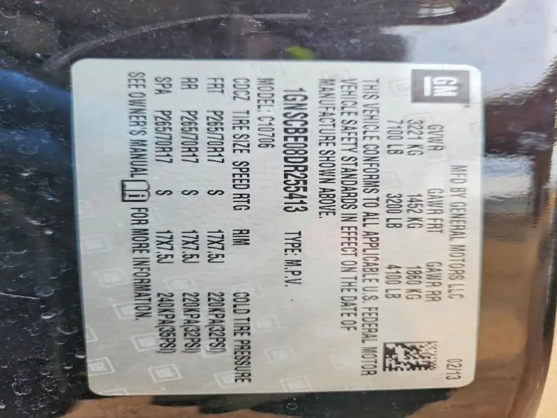 2013 CHEVROLET TAHOE C1500 LT  