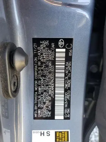 2022 TOYOTA COROLLA LE  