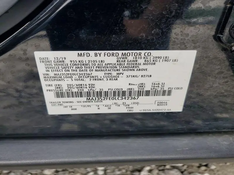 2020 FORD ECOSPORT S  