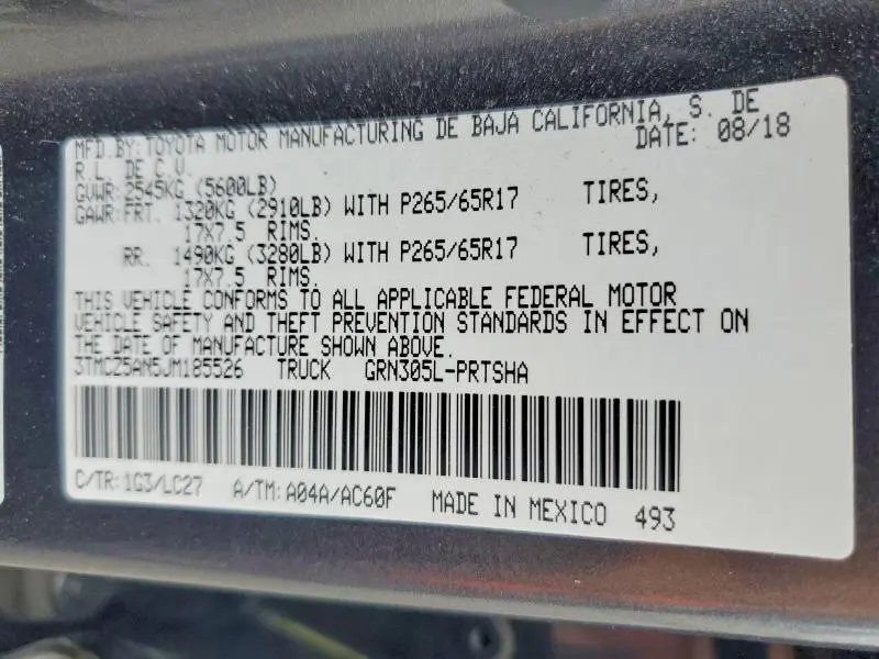 2018 TOYOTA TACOMA TRD SPORT  