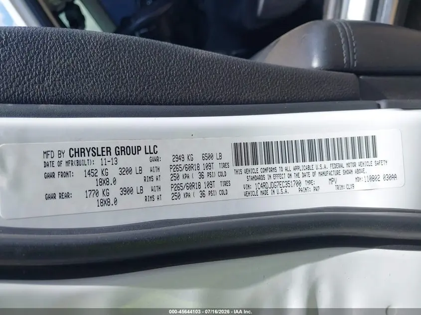 2014 DODGE DURANGO LIMITED