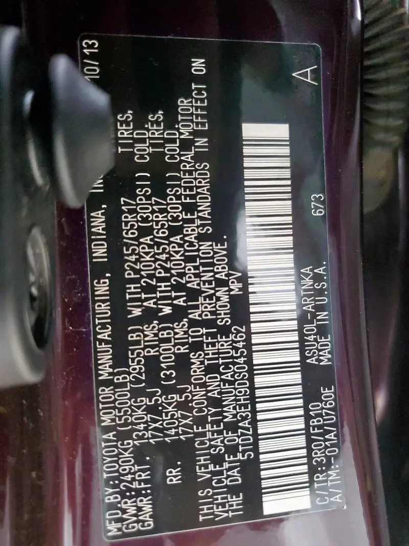 2013 TOYOTA HIGHLANDER BASE