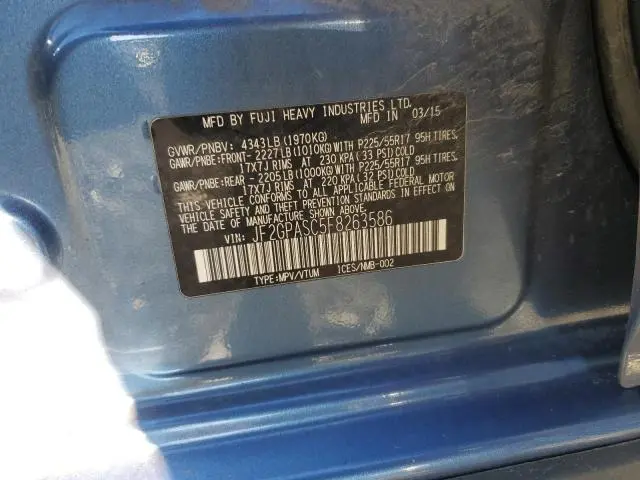 2015 SUBARU XV CROSSTREK SPORT LIMITED  