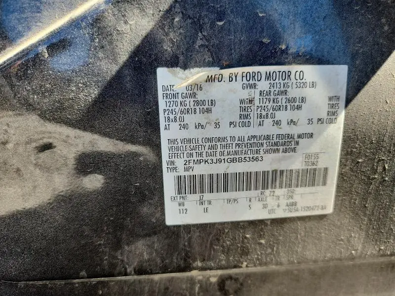 2016 FORD EDGE SEL  