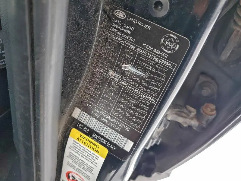 2010 LAND ROVER LR2 HSE  