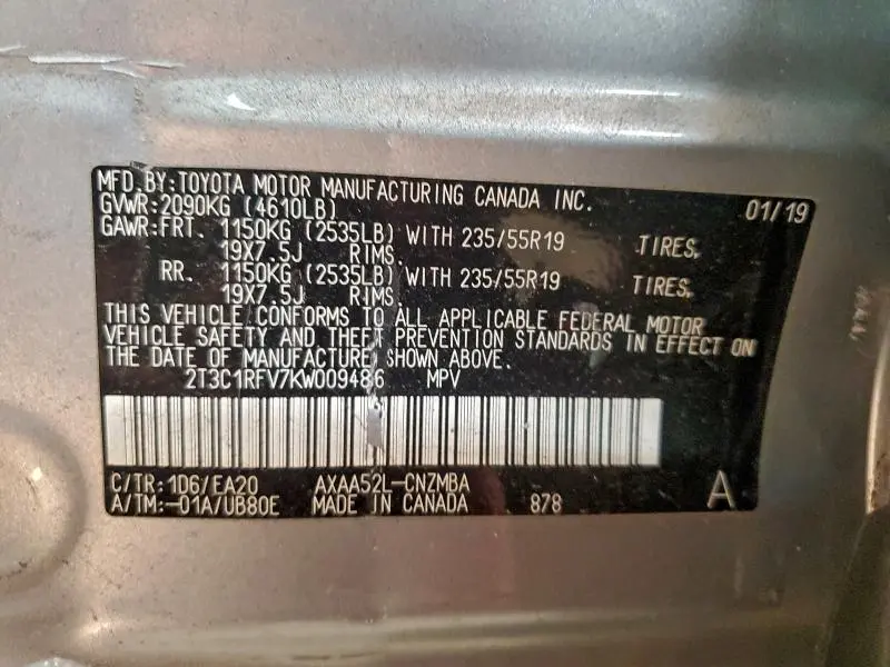 2019 TOYOTA RAV4 XLE PREMIUM  