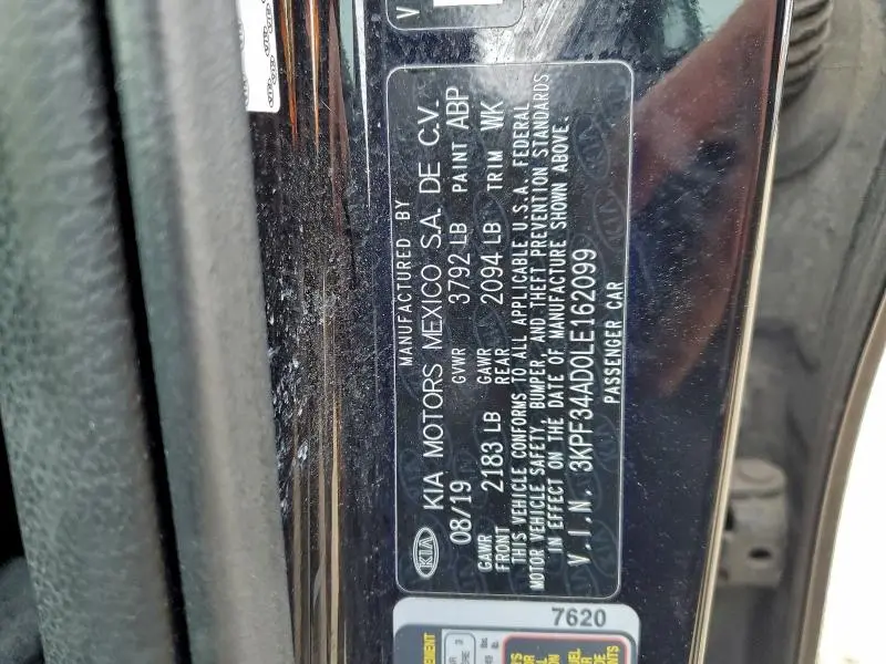 2020 KIA FORTE GT LINE  