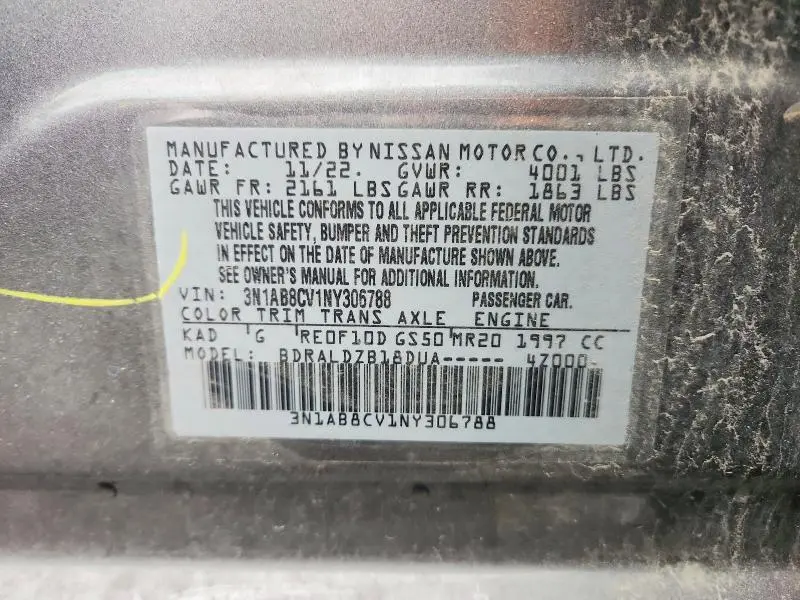 2022 NISSAN SENTRA SV  