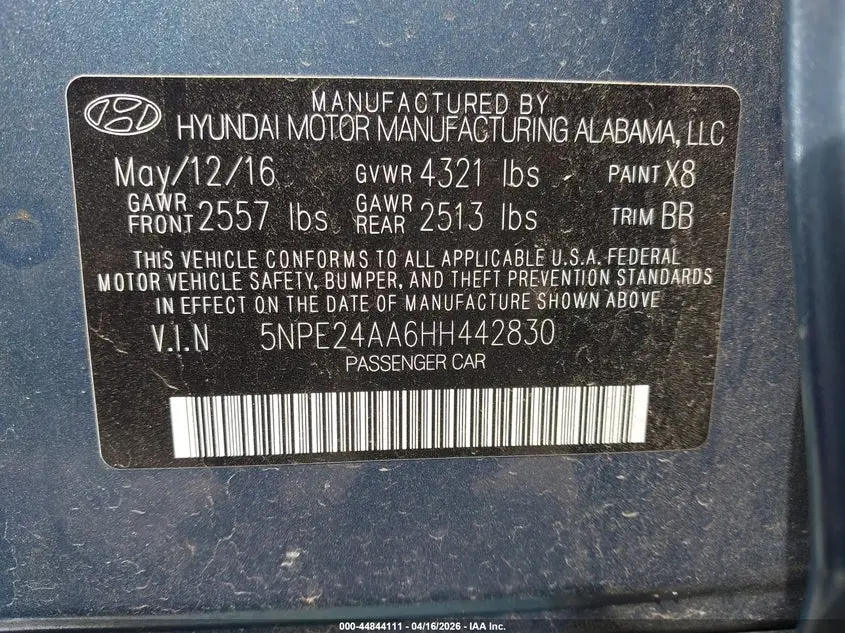 2017 HYUNDAI SONATA ECO