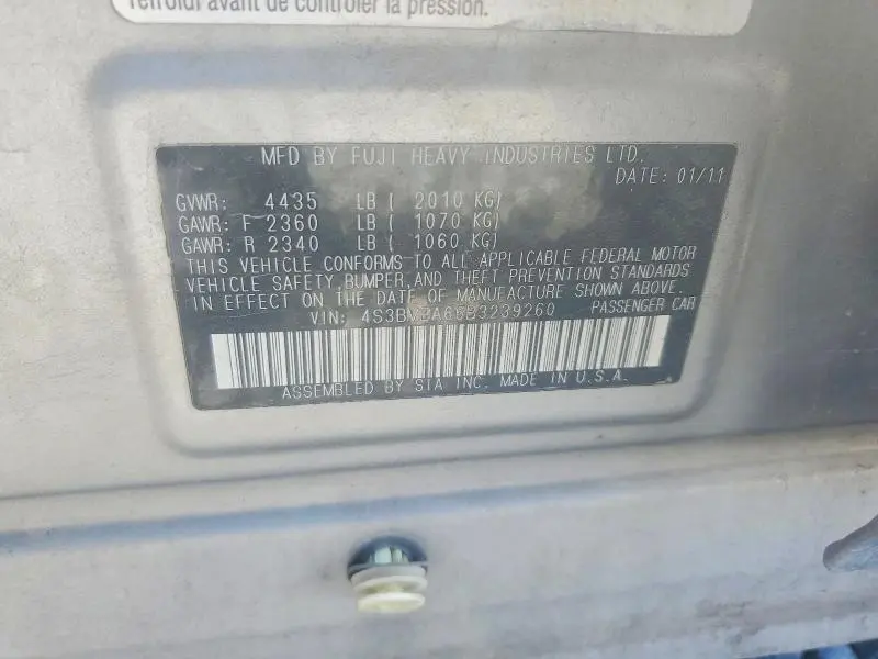 2011 SUBARU LEGACY 2.5I  
