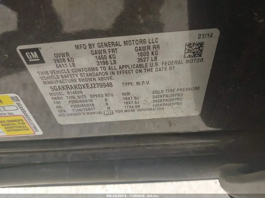 2014 BUICK ENCLAVE CONVENIENCE