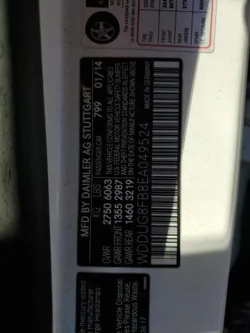 2014 MERCEDES-BENZ S 550 4MATIC  