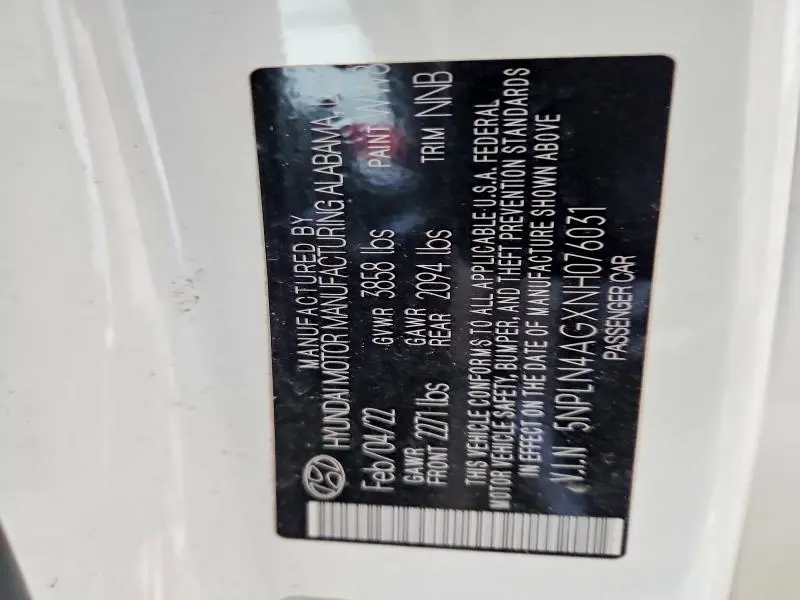 2022 HYUNDAI ELANTRA SEL  