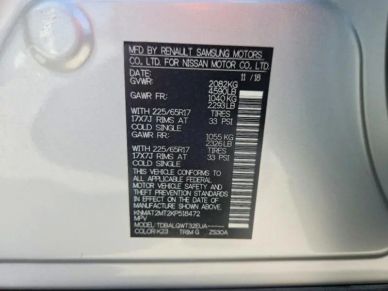 2019 NISSAN ROGUE SV  