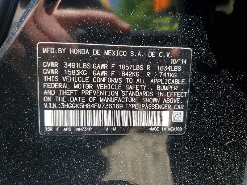 2015 HONDA FIT EX  