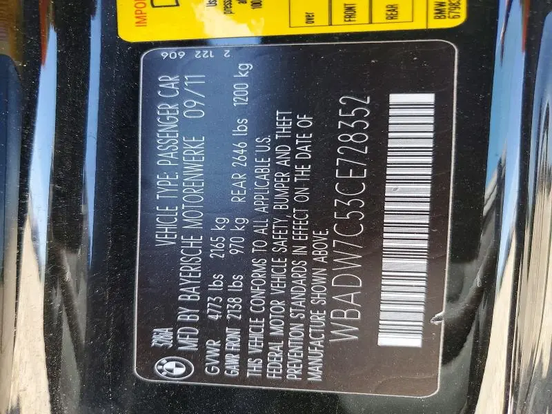 2012 BMW 328 I SULEV  