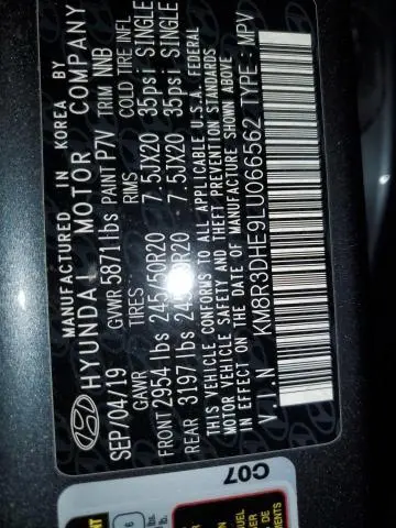 2020 HYUNDAI PALISADE SEL  