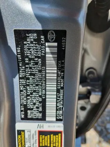 2015 TOYOTA AVALON XLE  