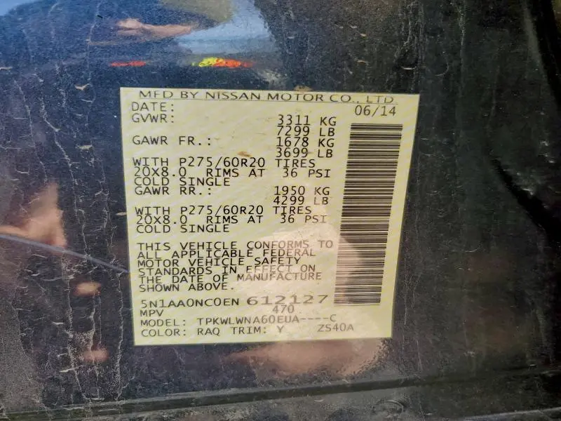 2014 NISSAN ARMADA SV  