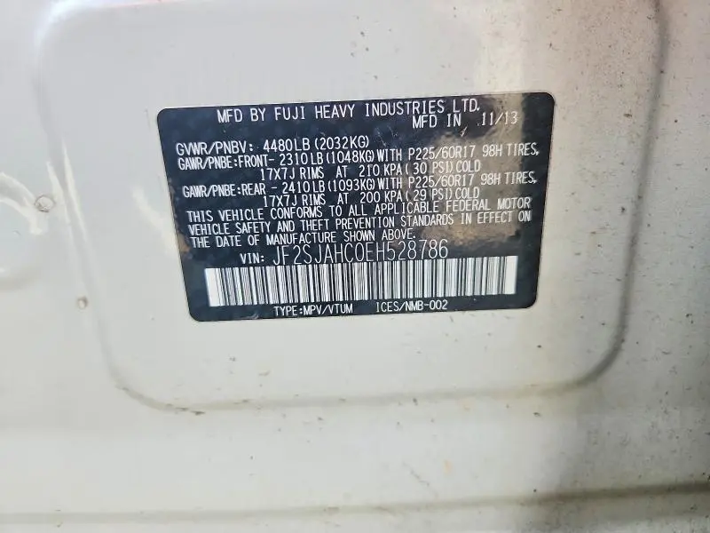2014 SUBARU FORESTER 2.5I LIMITED  