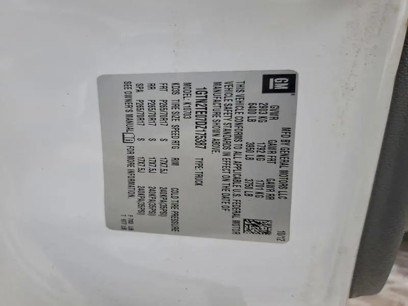 2013 GMC SIERRA K1500  