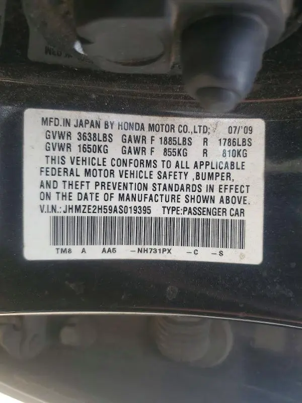 2010 HONDA INSIGHT LX  