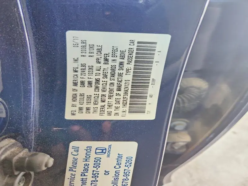 2017 HONDA ACCORD LX  