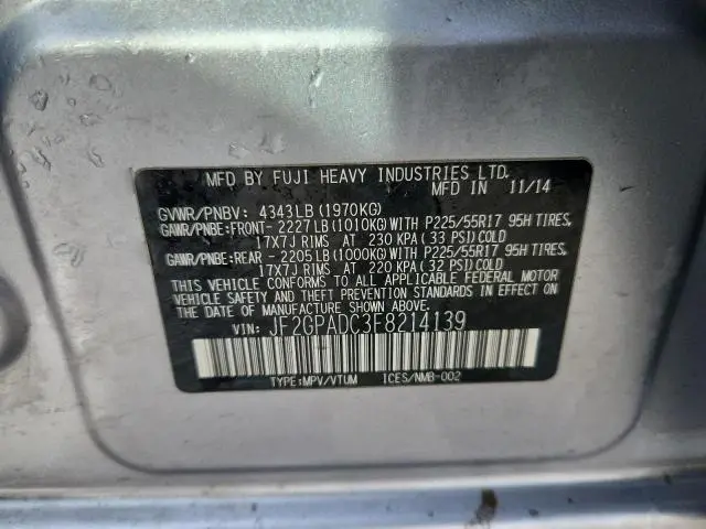 2015 SUBARU XV CROSSTREK 2.0 PREMIUM  