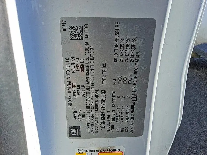 2017 CHEVROLET SILVERADO K1500  