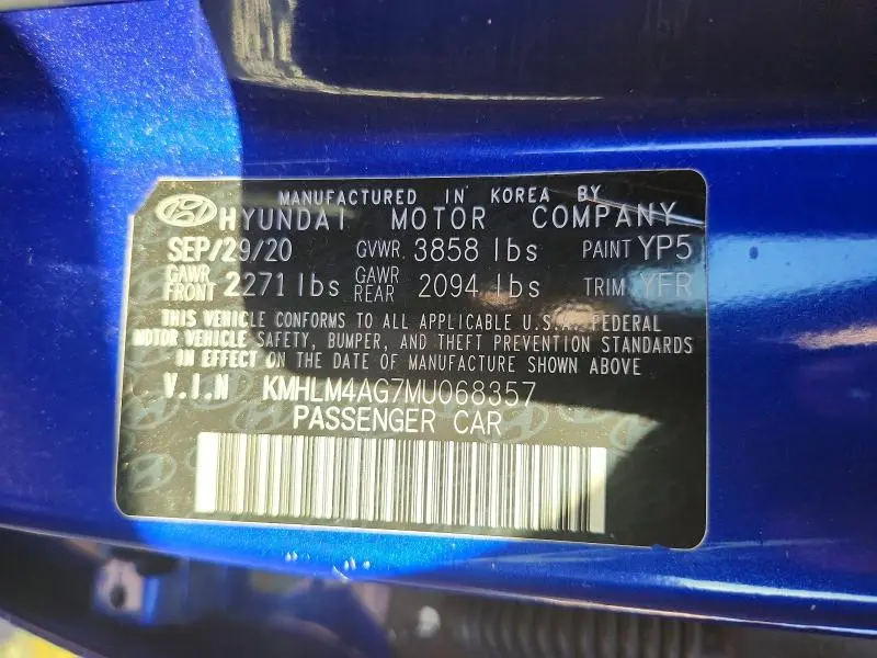 2021 HYUNDAI ELANTRA SEL  