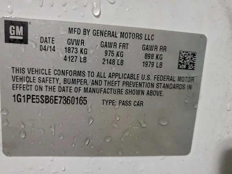 2014 CHEVROLET CRUZE LT  