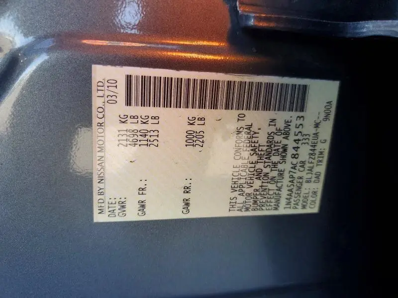 2010 NISSAN MAXIMA 3.5 S  