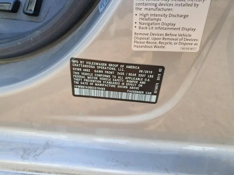 2014 VOLKSWAGEN PASSAT SE  