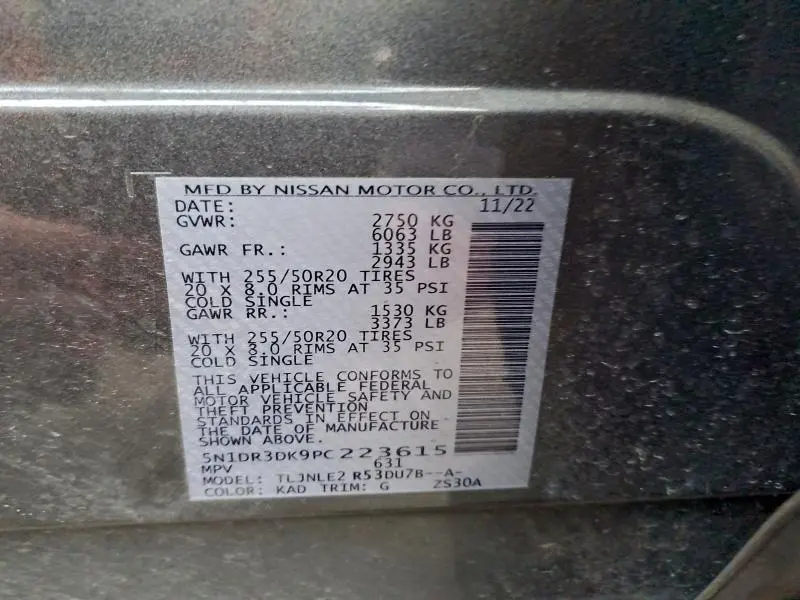 2023 NISSAN PATHFINDER PLATINUM  