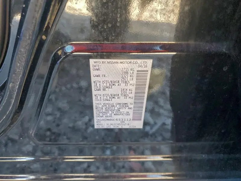 2016 NISSAN PATHFINDER S  