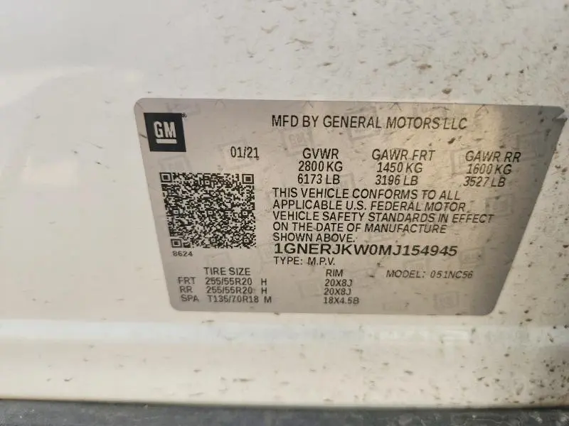 2021 CHEVROLET TRAVERSE RS  