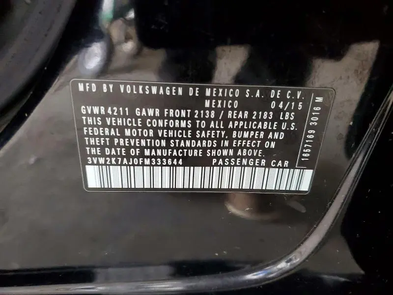 2015 VOLKSWAGEN JETTA BASE  