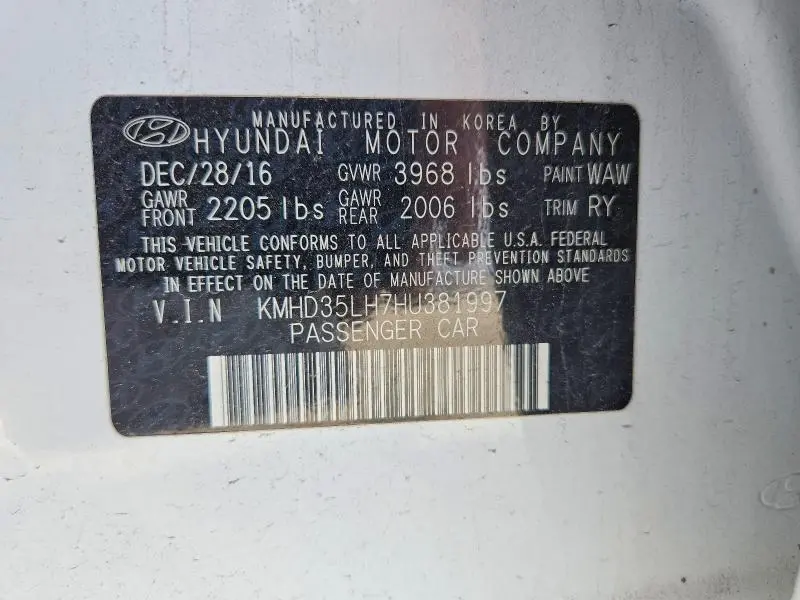 2017 HYUNDAI ELANTRA GT BASE  